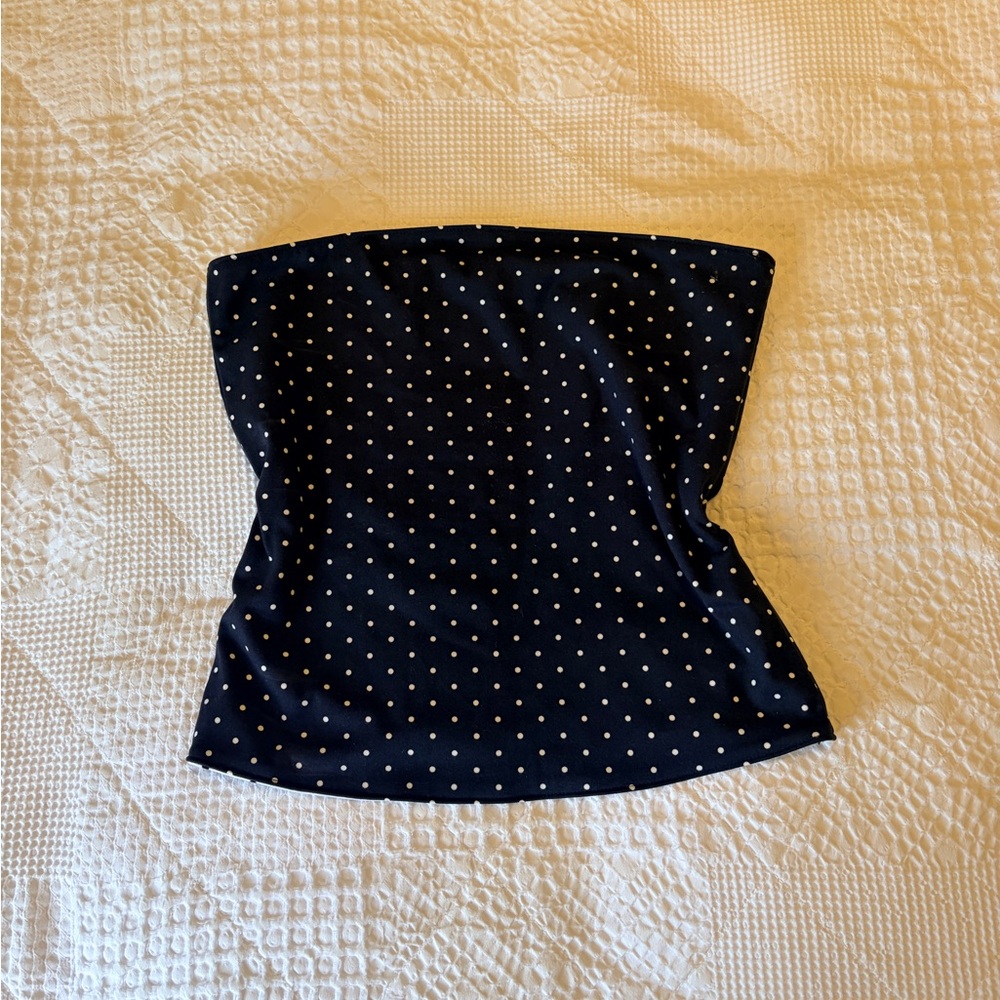 Black Polka Dot Tube Top size Small